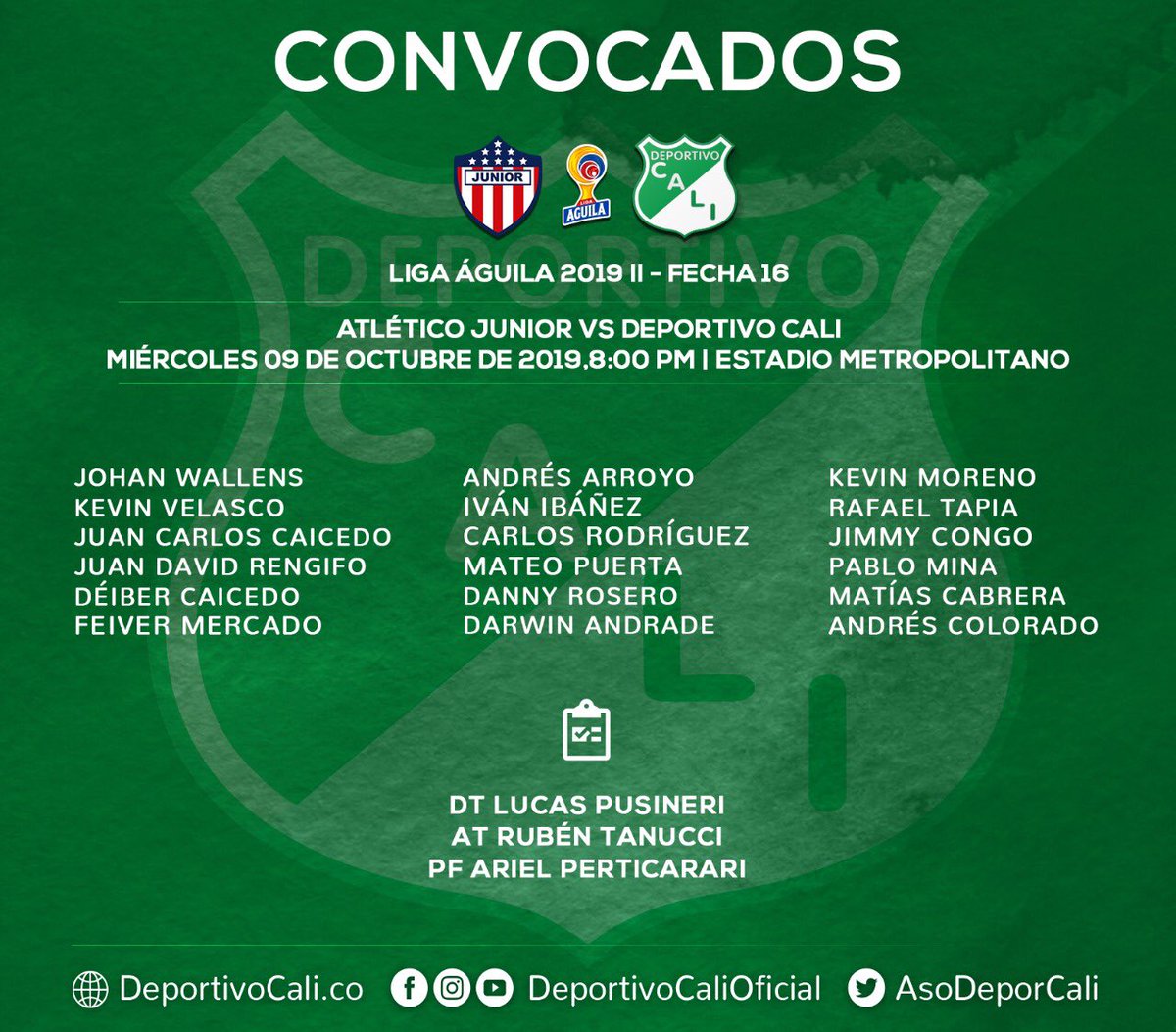 espectadepor's tweet photo. Nómina que se desplaza a Barranquilla para enfrentar al Júnior para seguir sumando en busca de la clasificación. https://t.co/mVAhU6ivl7