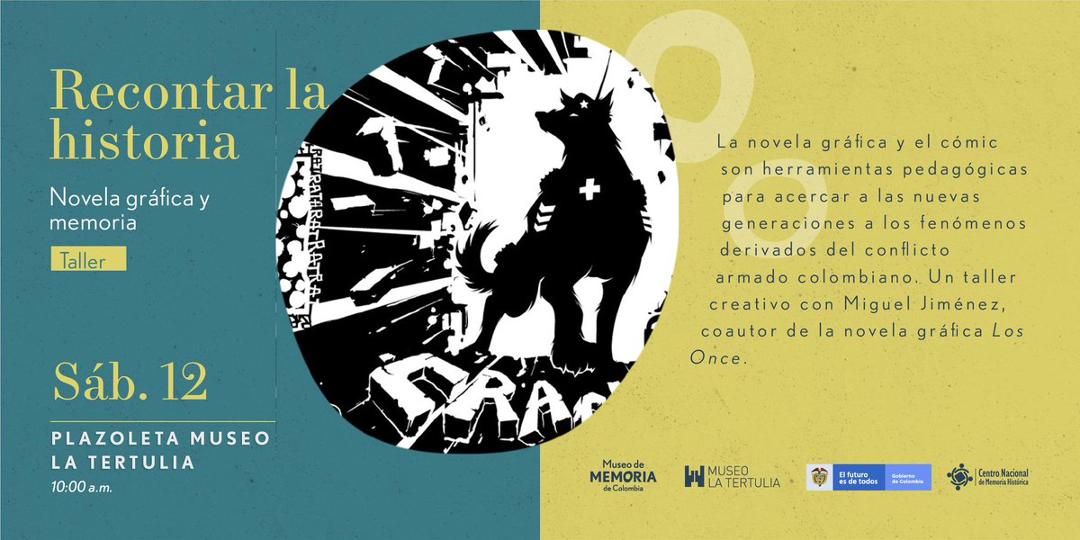 SHARPBALLco's tweet photo. Este fin de semana en la sucursal del cielo.

Taller de creación, cómic y memoria con @LosOnceComic a cargo de Miguel Jiménez representando a @SHARPBALLco vía @MuseolaTertulia y @CentroMemoriaH 

Alisten la cabeza, el corazón, la muñeca y la pluma. 

Nos vemos pronto, gente. https://t.co/S1pzjydtlN