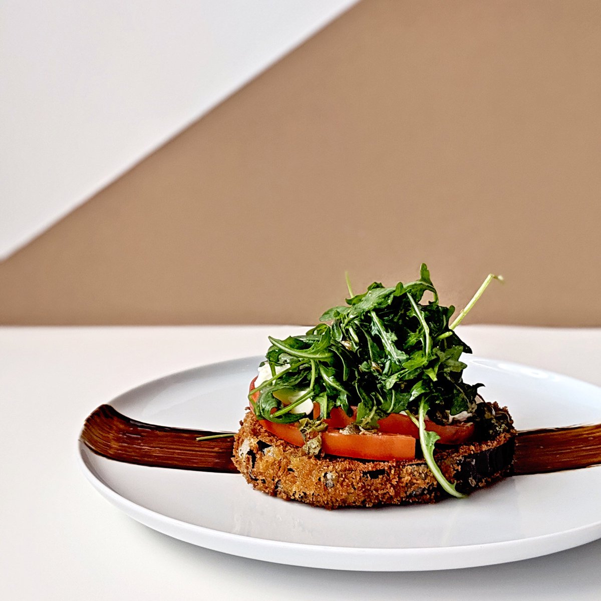 “Fried Eggplant”.
Breaded, mozzarella, tomato, arugula, caper basil oil, balsamic reduction. 

Come tomorrow night for a drink or two!!
While tuning with us for live music from 7:00pm-9:30pm. With our special guest Tony “Tavares”