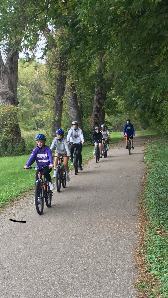 Fun rides through some pretty amazing trails in Lifetime Rec!  Thanks city of Chaska, Scott Barta with Community Ed, and Carver County Partnership for the opportunities 👍  “Single file right!” Great job bikers!  #ECCSInspire #wegotthis @112CMSE