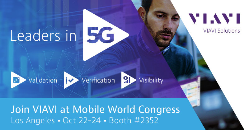 ViaviSolutions's tweet photo. You have two chances to meet VIAVI at #MWC19 Los Angeles! Swing by Booth 2352 for #LabToField testing and verification. Then check out Booth 1035 where @3ZTelecom, a VIAVI company, will demonstrate antenna alignment and monitoring products. https://t.co/OUTY8g99Pw https://t.co/JjwiaBMxaT
