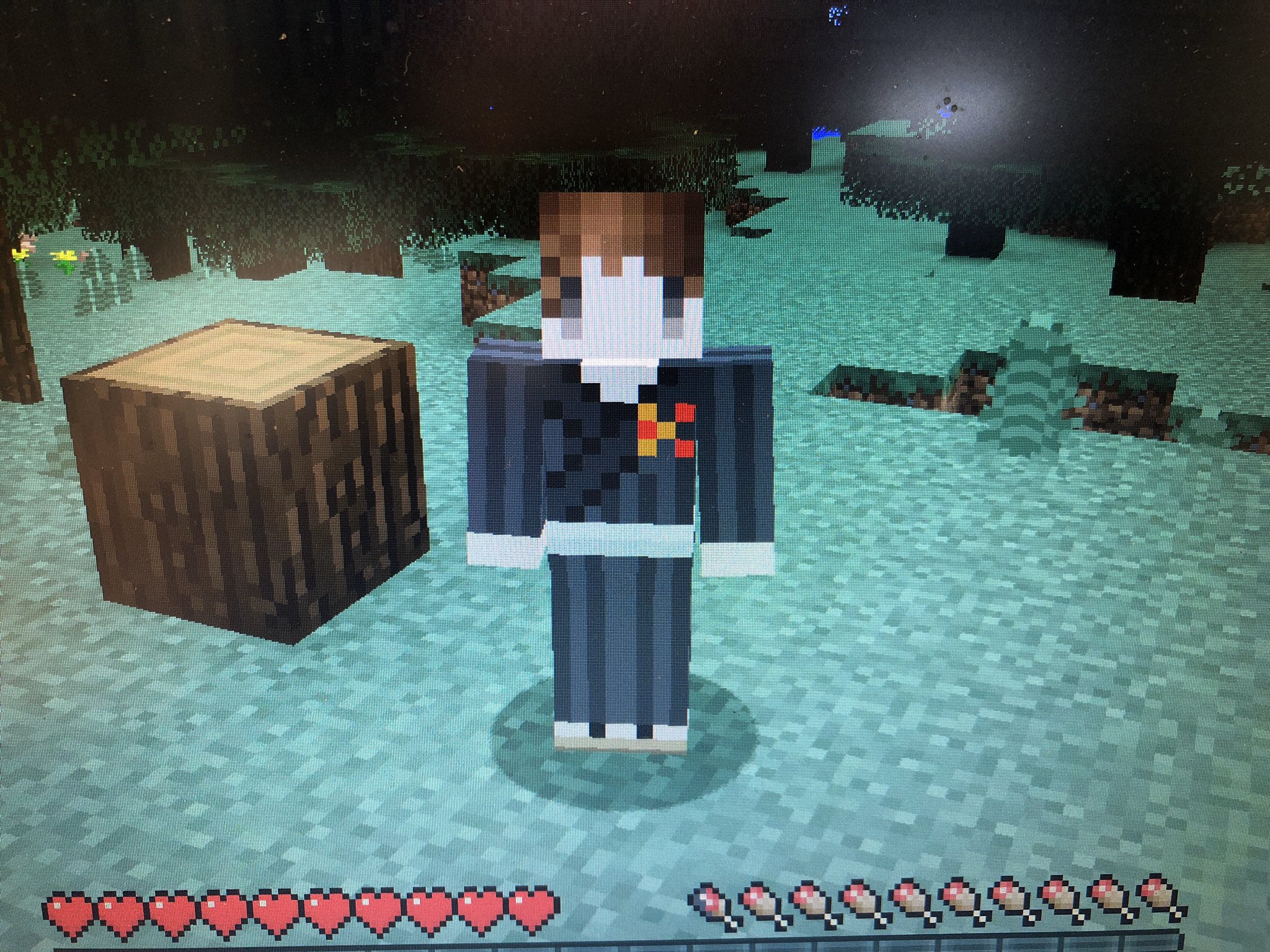 森宮リスケ 新人vtuber マイクラの撮影用に3つのスキン作ったー 顔はそのままで身体だけだけど 1枚目はもともとのスキン 2枚目左から 行商人 新撰組 殿風 イラスト欲しいなぁ マイクラ マイクラスキン とりはち ゲーム実況 マイクラ実況