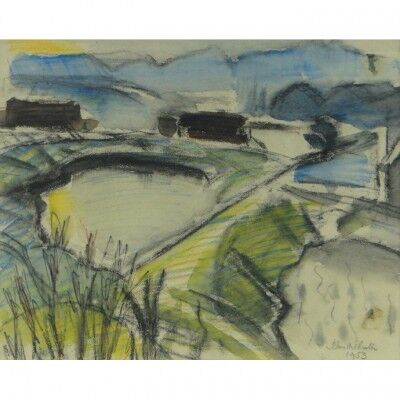 fiftiesart's tweet photo. ‘Landscape’ by John Melville is a gentle abstract watercolour, typical of John Melville’s style. It is framed, date 1953. Available to purchase at https://t.co/73KwSLAZYr. 

#landscape #painting #watercolour #art #fifties #buy #artforsale #artist #artgallery https://t.co/unVCLQIpGz