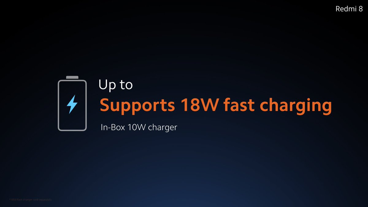 Mi fans, I love this feature & you'll love it too. 😍 #Redmi8 comes with; ✔️USB Type-C charging port ✔️18W fast charging support ✔️10W charger in the box. I told you, you will love this. RT🔄 if you do!😊 #Xiaomi ❤️ #4GB64GB