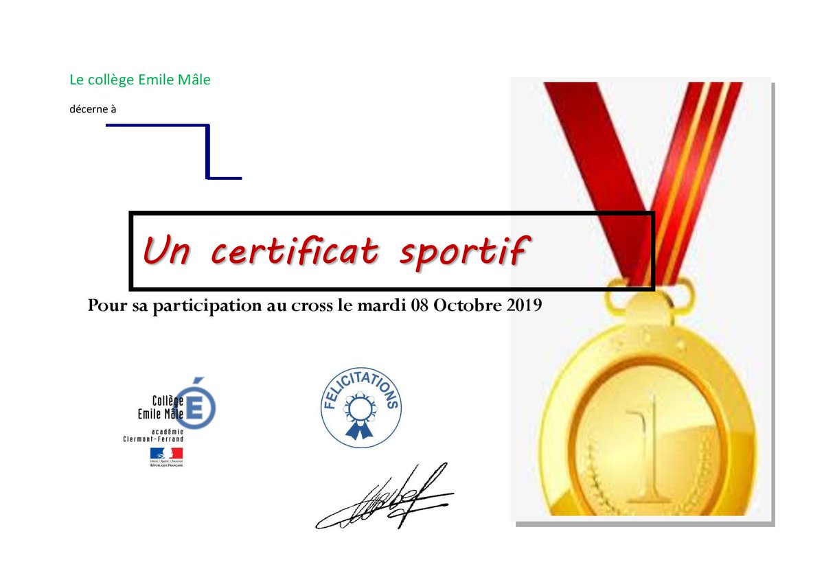 EmileMale's tweet photo. #Cross2019 : chaque élève de CM2 est reparti avec un certificat sportif - écoles de Chamblet, Vieux Bourg, E. BUSSERON, Pourcheroux (97 écoliers) #Commentry 
Félicitations 
@benoitpb @Eld_Lc @UNSS03 @DSDEN_03 @Allierdpt https://t.co/wJO0oWEZXD