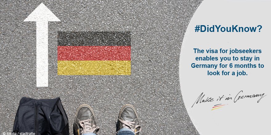 MakeitinGermany's tweet photo. 💡#Visafact:  You have not yet found a #job in #Germany? The job seeker #visa for Germany is a Long-Term Residency Permit which allows you to stay in the country for 6 months to look for a job. Click here for more info 👉 https://t.co/Mm1tybqQj0 https://t.co/jD3ySZmCWu