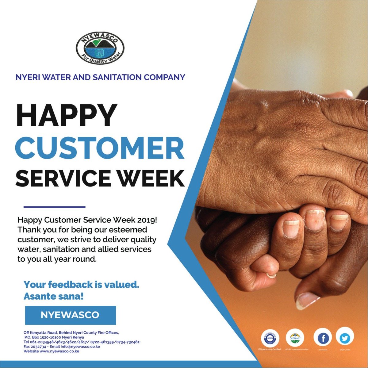 Nyeri_water's tweet image. Its day 3 of the Customer Service Week. How can we be of help today?
#excellentdelivery