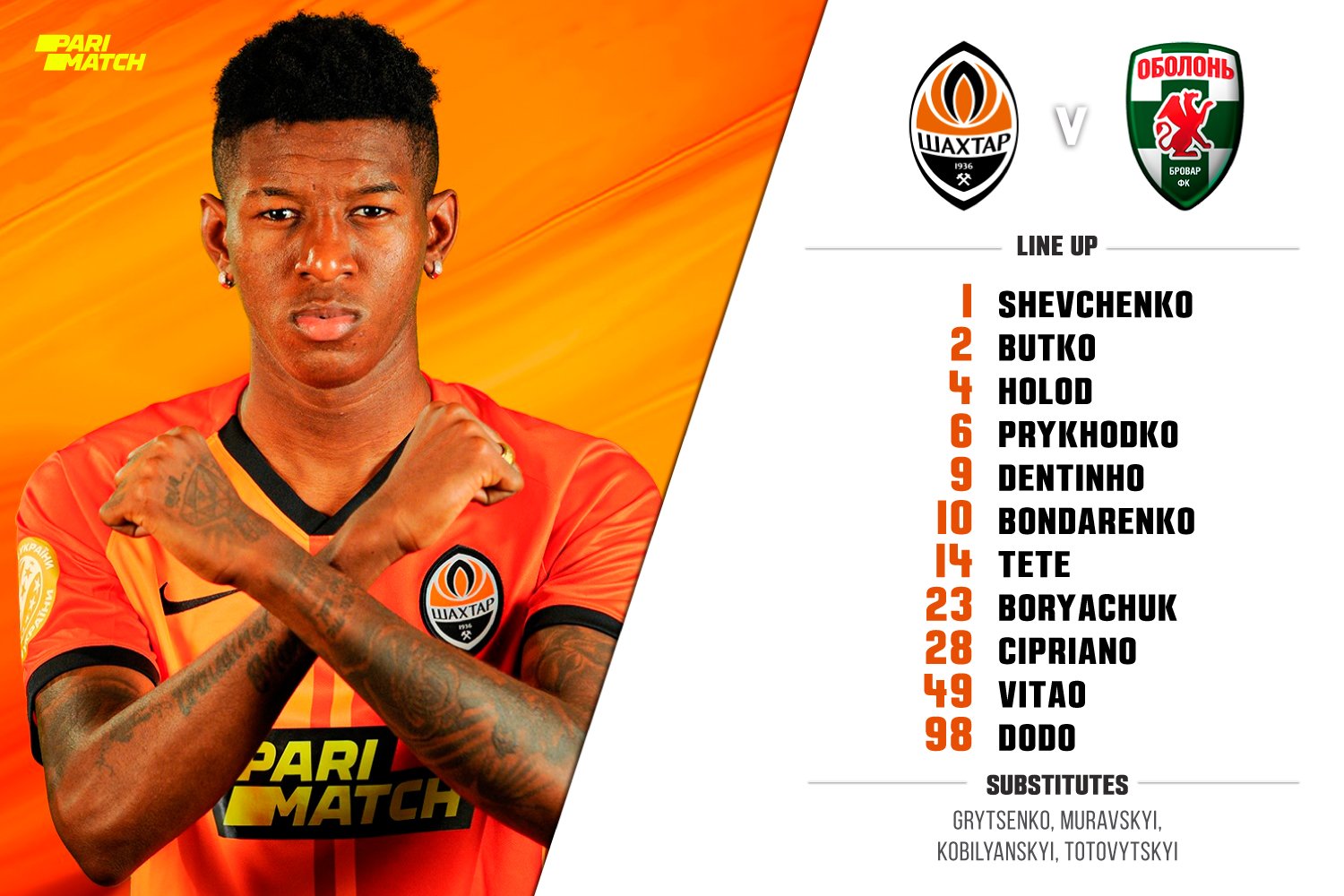 Fc Shakhtar English On Twitter Vitao S Debut Our Team Squad For The Friendly Match Shakhtarobolonbrovar Watch The Live Stream Of The Match Https T Co Lsifhldsga Https T Co Hvz7byu6je