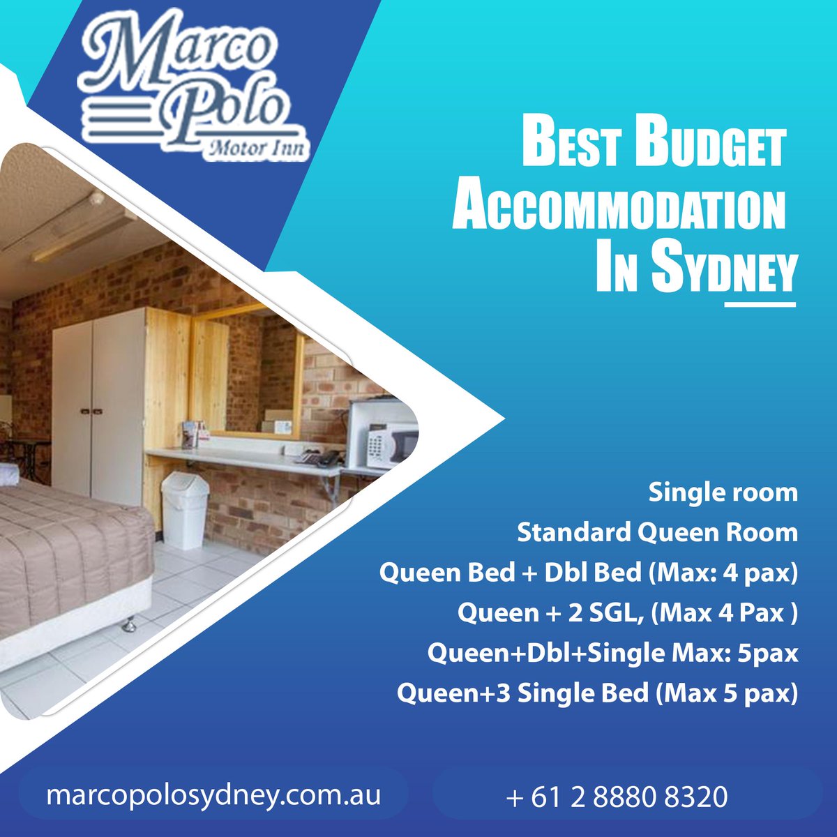 mpmisydney's tweet photo. We put you at the heart of it all with exceptionally designed luxury hotels in iconic destinations and the most stunning views. 

Visit Our Website: https://t.co/7oDKJs6FRG
Contact: + 61 2 8880 8320 or  0410113288

#marcopolosydney #Motel #Hotel #Sydney #MotorInn #Rooms https://t.co/k6wR6WJS6j