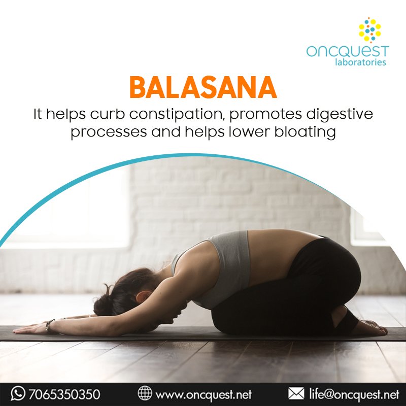 OncquestLab's tweet photo. BALASANA, It helps curb constipation, promotes digestive processes and helps lower bloating.
#Balasana #YogaOfTheDay #GoWithYoga #OncquestCare #OncquestWithYou https://t.co/aJEOkEfyka