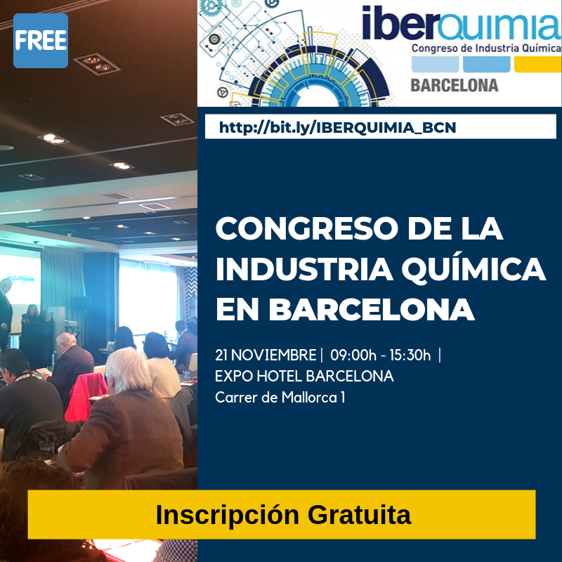 industriQuimica's tweet photo. 📣¡Ya está aquí Iberquimia Barcelona! #Iberquimia
Reserva plaza gratis ➡️ https://t.co/yA7khsubLr
Congreso de la Industria Química en BCN
📍 #Savethedate > 21 Noviembre 

#IndustriaQuimica #Quimica #Chemistry https://t.co/2cwmO6qRPN