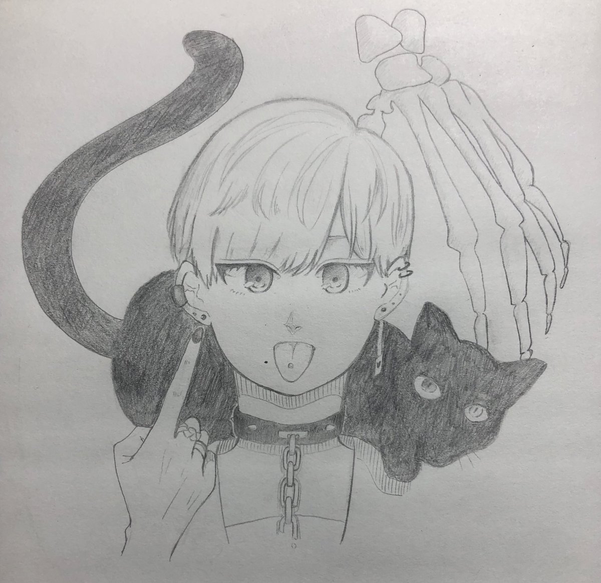 Fig フィグ わたくしの分身を描きました リアルのわたくしを再現したのはマギの推しである白龍と同じ位置のホクロです 他はフィクションです イラスト 描いてみた 白龍 推し 鉛筆