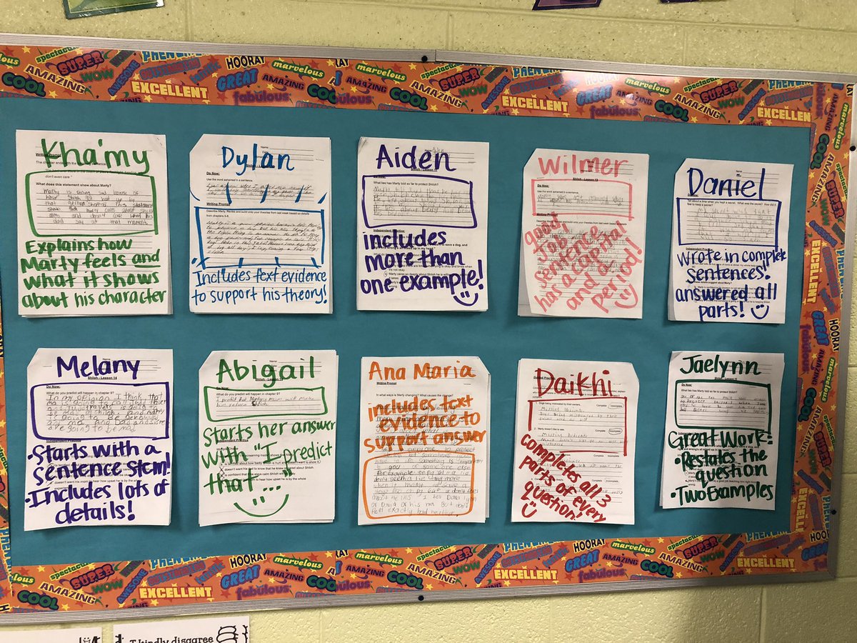 Borrowed this idea from another school. I love how it highlights the strengths of students’ exceptional work. Big and bright for all to see!