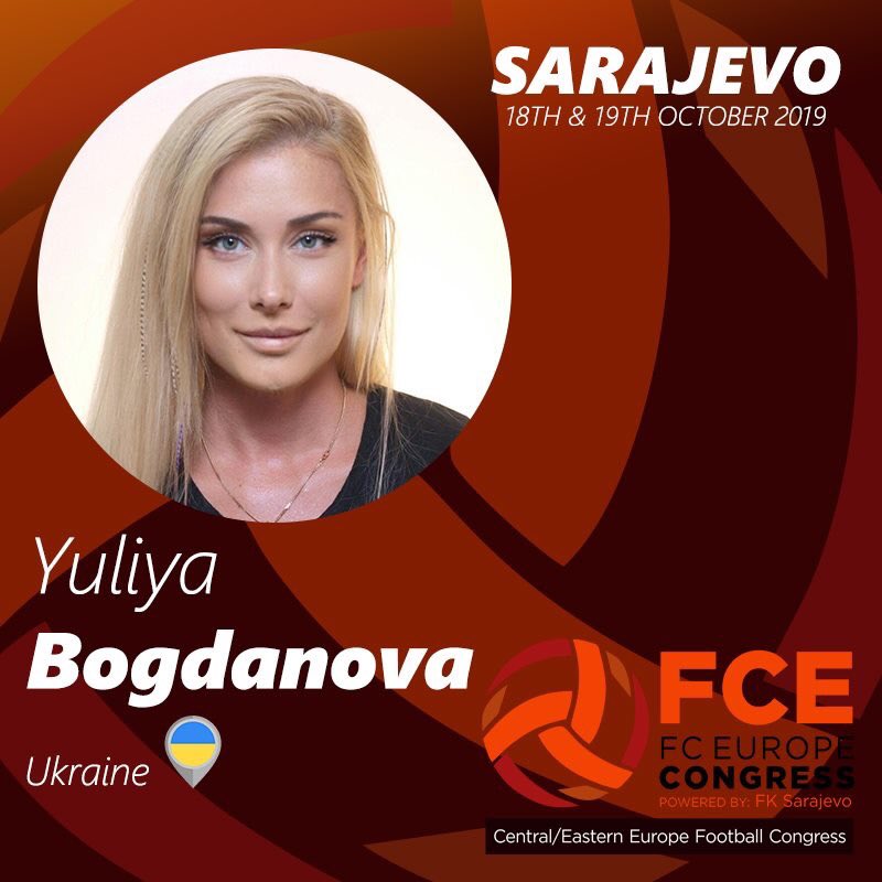 2019FCE's tweet photo. 🚨MEET THE SPEAKERS! #FCE2019

👉We present you Yuliya Bogdanova! 

Partner &amp; CEO of Box-to-Box LLC, Attorney-at-Law, Member of Kyiv region Bar, Member of International Association of Football Lawyers (AIAF), Intermediary, licensed by Ukrainian Association of Football

#AIAF https://t.co/PigKKoitA6