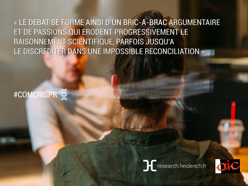 HeiderichLab's tweet photo. #COMCRISPR🧬"Le débat se forme ainsi d’un bric-à-brac argumentaire et de passions qui érodent progressivement le raisonnement scientifique, parfois jusqu’à le discréditer dans une impossible réconciliation" ▶️https://t.co/eeVfVWeMLS #Biotech #CommunicationSensible #Agro #Médical https://t.co/2g7g63d1pM