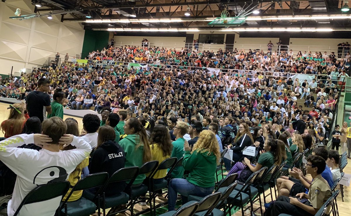 It’s a packed house here <a href="/gulfhighschool/">Gulf High School</a> where we are excited for our pep rally! Go Bucs!