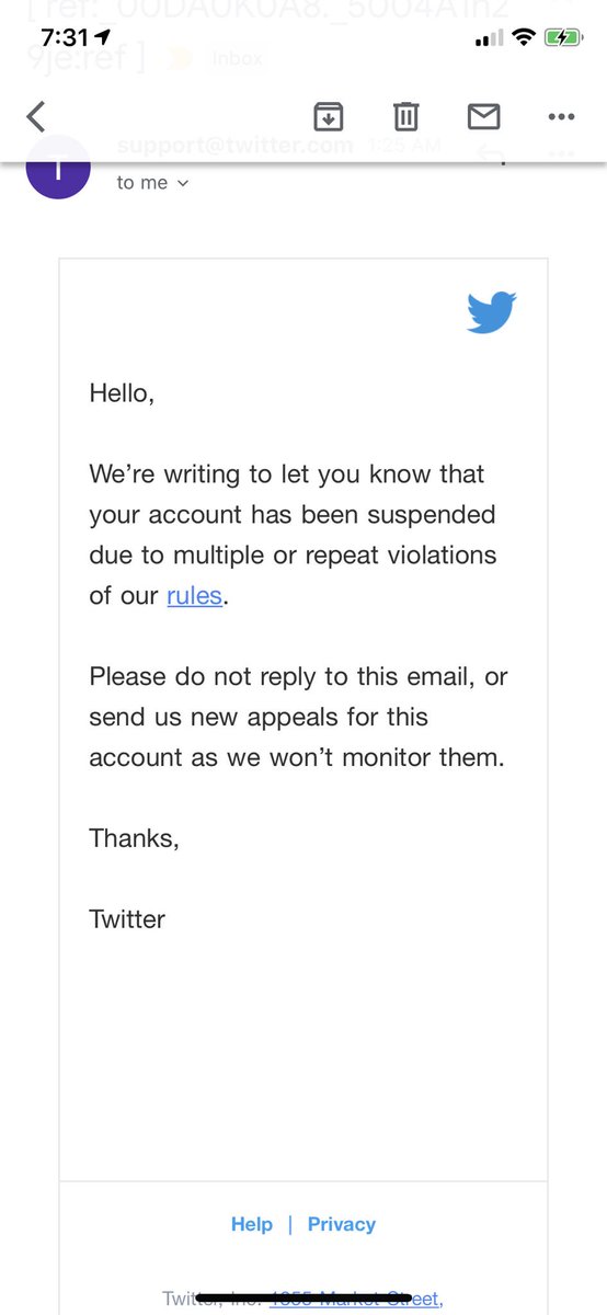 For inexplicable reasons, @TwitterSupport suspended <a href="/GenderIsOver/">(If You Want It)</a>’s account AND denied my appeal.

I noticed it on the day SCOTUS went into session to discuss LGBTQIA rights.

The account is of a nonprofit that shares stories of its supporters &amp; funds 💸 other orgs.

What gives?