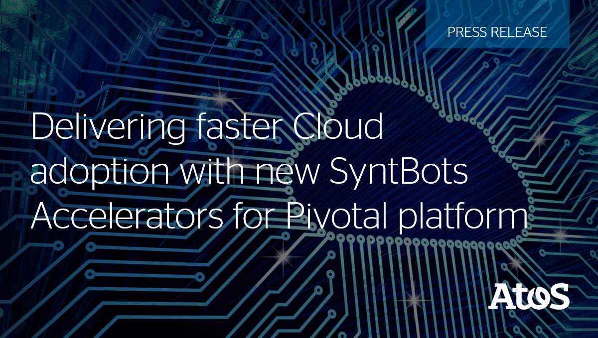 Atos's tweet photo. We today announced that our #SyntBots® intelligent #AutomationPlatform has been upgraded with a suite of migration accelerators to enable our clients to quickly deploy enterprise workloads on @Pivotal Application Service and Pivotal Container Service https://t.co/IRiTVtdReY https://t.co/FTQJR3VVB2