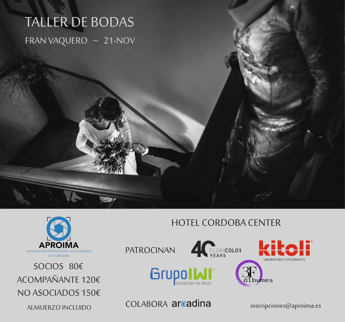 aproima's tweet image. Ya hemos abierto el plazo de inscripción para el próximo taller fotográfico de Bodas con Fran Vaquero. No te lo puedes perder !!!

Inscripciones en el siguiente enlace ...

aproima.es/taller-de-boda…