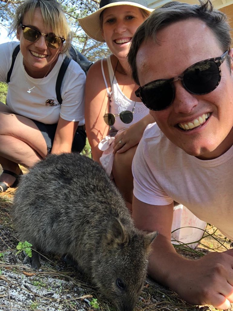Great day on Rottnest Island today with my new mate the quokka #islandlife #quokka #perth