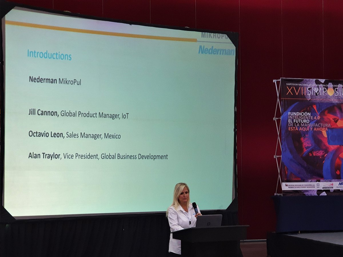 NedMikroPul's tweet image. Jill Cannon presenting on the &quot;Advanced Services for Filter Systems&quot; at the XVII Simposium Nacional de la Fundicion de Metales. #XVIISimposium #Mexico #advancedservices #filtersystems #metals #mikropul