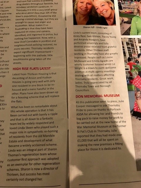 Nice little mention in the latest Thornaby Pride Magazine.  Well done to all involved.
#teamthirteen #collaborativeworking #customerfocussed