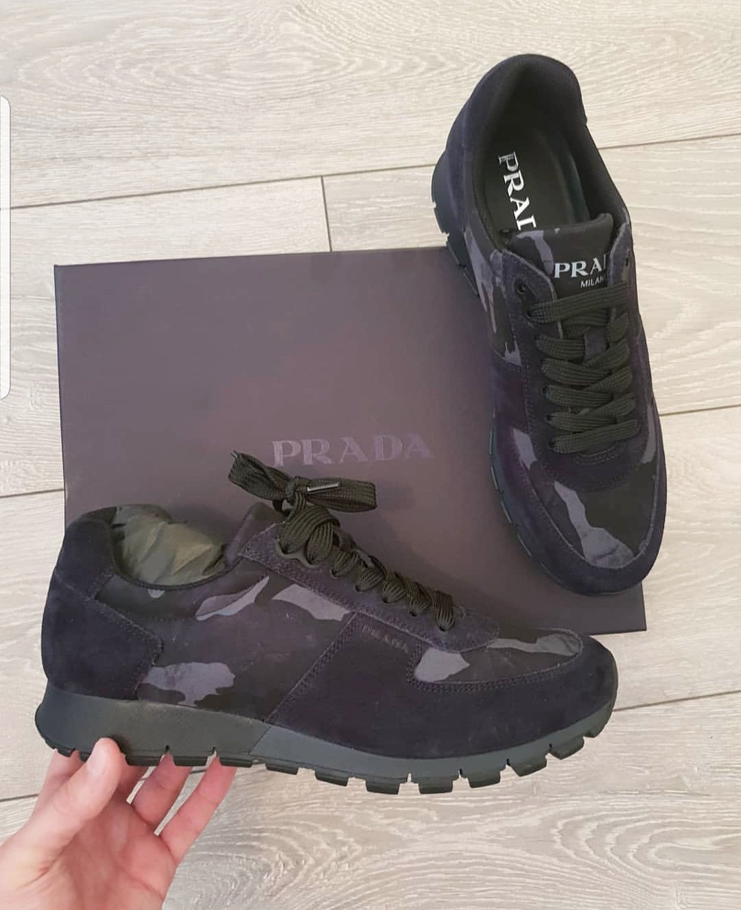 Grey camo hotsell prada runners