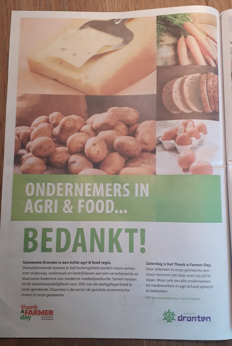 Vandaag <a href="/FlevoPost_nl/">FlevoPost</a> mooie pagina van <a href="/boerbewust/">Boer Bewust</a> en <a href="/VolgDronten/">Gemeente Dronten</a>

#thankafarmerday #TAFD #TAFD19 #TAFD2019 #dankzijdeboer
