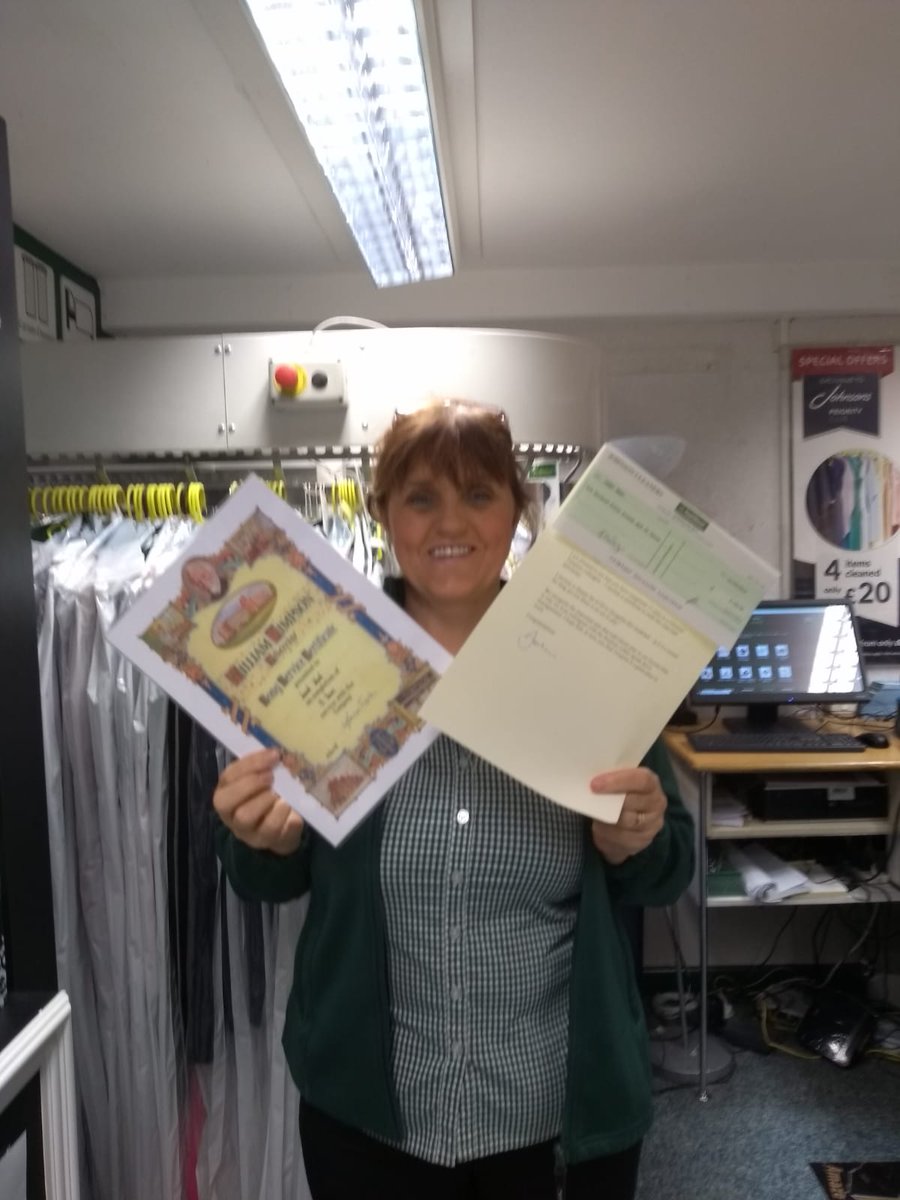 Congratulations to Janet in Rochdale receiving her 15 year service award today. <a href="/MOJOarea61/">MOJOarea61</a> <a href="/MOJODryCleaners/">MOJO</a>