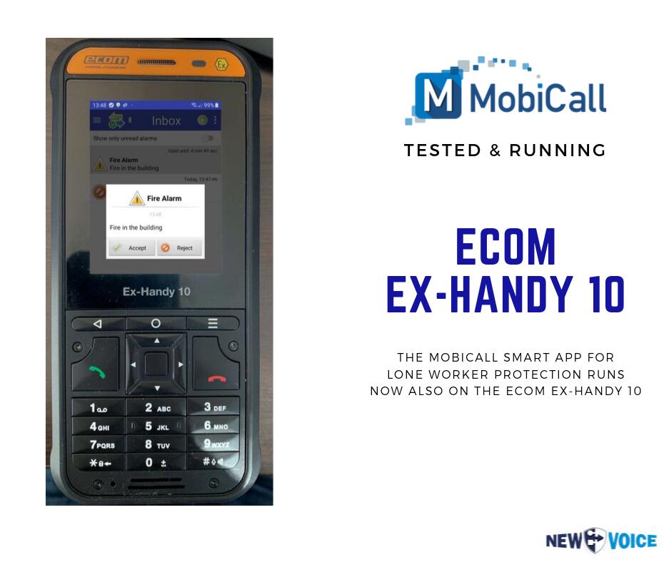 NewVoiceIntern1's tweet photo. Ecom Ex Handy 10!

All types of Alarms and Tasks can be run via the MobiCall app by a Lone Worker.
#GITEX2019 #loneworker #mobicall #ecom #newvoice https://t.co/uWdeMuJbHy