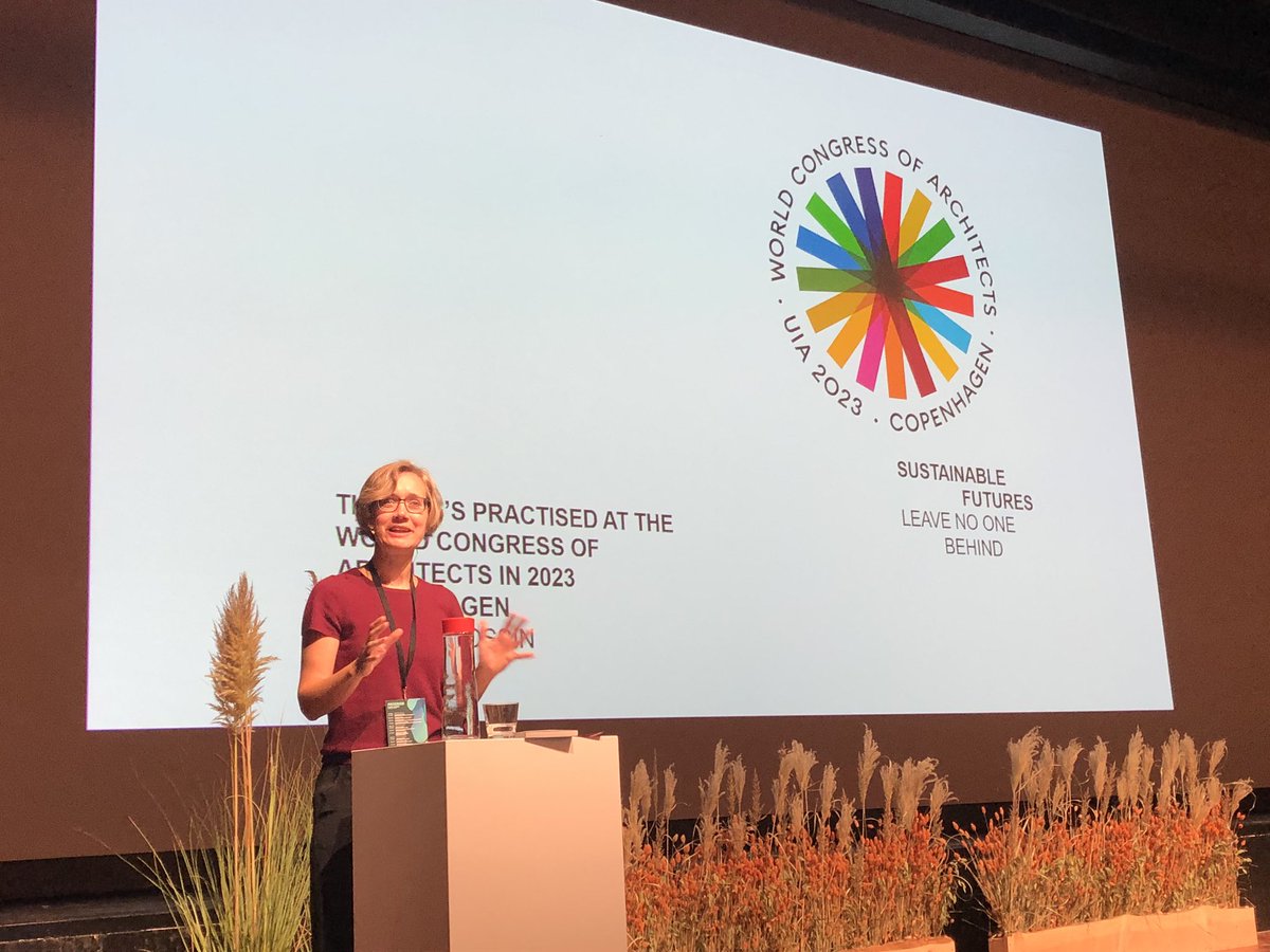 CphKatrine's tweet photo. Interesting to hear @NMossin talk about the planning of the #UIA2023CPH and how the UN global goals are integrated in the planning of the worlds largest architecture congress #tut19 https://t.co/W8UnVPxKii