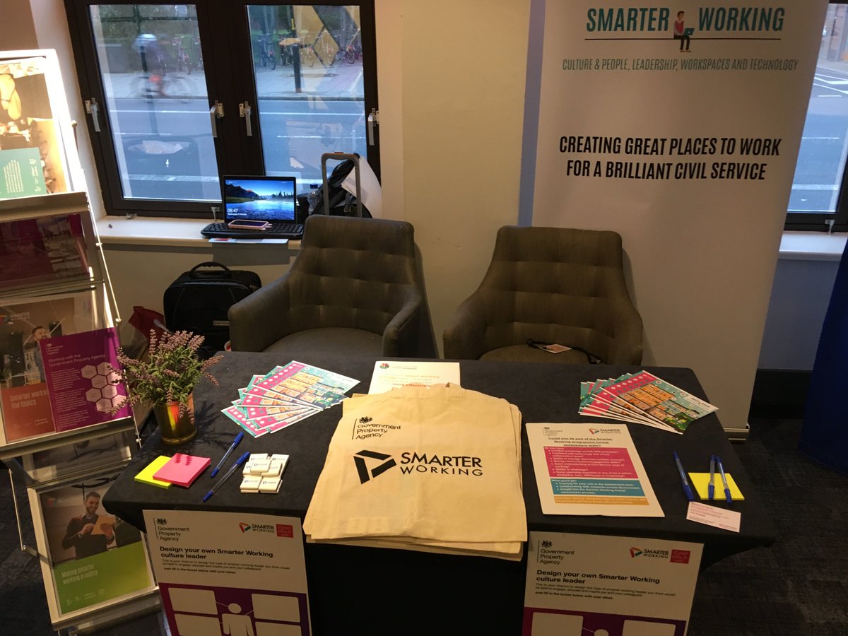 The <a href="/UKGovPropAgency/">Government Property Agency (the GPA)</a> Smarter Working stand at today's 2nd Annual Public Sector Smart Working Summit is all set up and looking great! Come and say hello! <a href="/SummitICT/">The Public Sector Technology Summit Series</a> #SmartWorking19