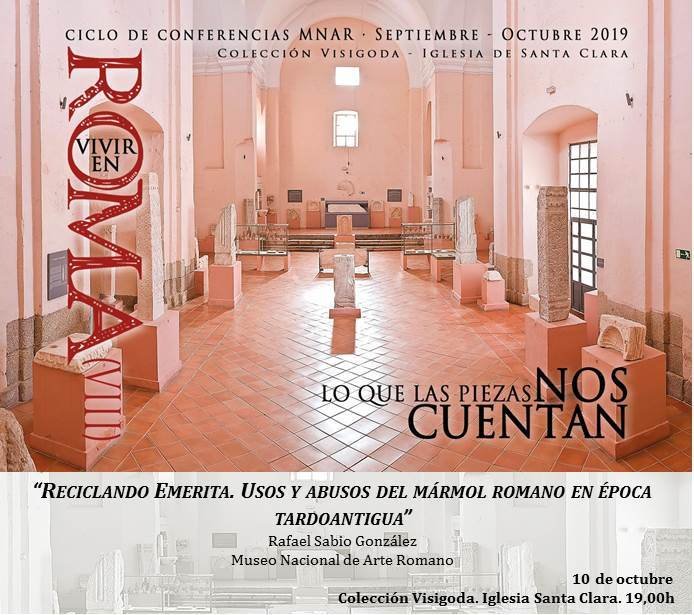 MuseoRomano's tweet photo. Mañana #jueves continuamos con el #CiclodeConferencias

la charla correrá a cargo de Rafael Sabio, Conservador del @MuseoRomano, bajo el título “Reciclando Emerita. Usos y abusos del mármol romano en época tardoantigua”.

Colección Visigoda, iglesia de Santa Clara, 19.00 h. https://t.co/WG11T1ei9v