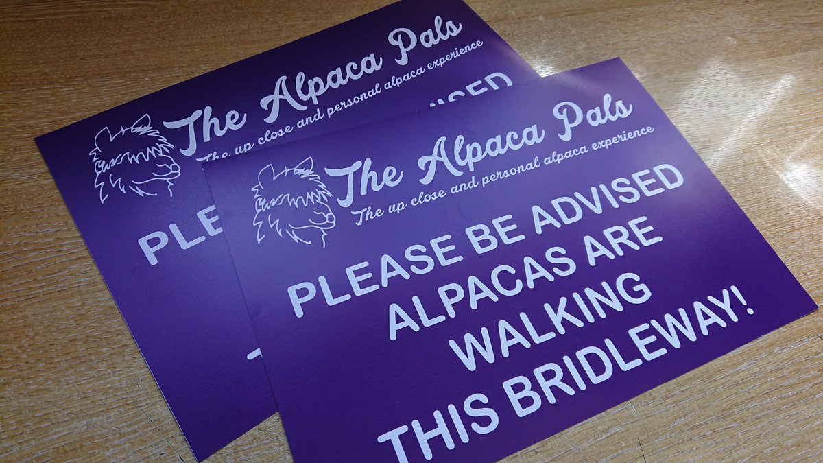 LNGraphicDesign's tweet photo. Informative and Waterproof outdoor A4 Posters for The Alpaca Pals

📞 01788 833020
📧 l_ngraphicdesigns@hotmail.co.uk

#informativesigns #waterproof #exteriorsignage #outdoorsignage #posters #lngraphicdesigns #smallbusiness #localbusiness #rugby #coventry #thealpacapals #alpaca https://t.co/gmIdxPDg8y