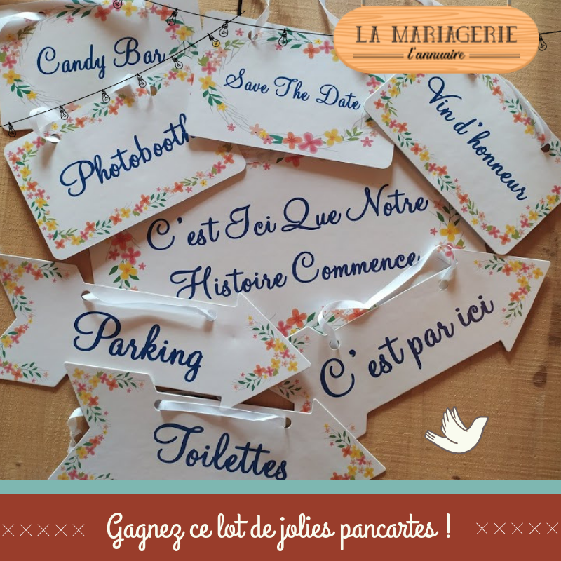 lamariagerie's tweet image. 🎉Concours pour fêter l'automne🍂🎉

L'équipe de La Mariagerie vous propose ce petit concours afin de gagner ce lot de 8 jolies pancartes pour décorer votre mariage 😍 :

Inscrivez-vous à la newsletter ici ➡ dezup.typeform.com/to/hPRSqj

(Fin du concours mercredi 16 octobre🕗)