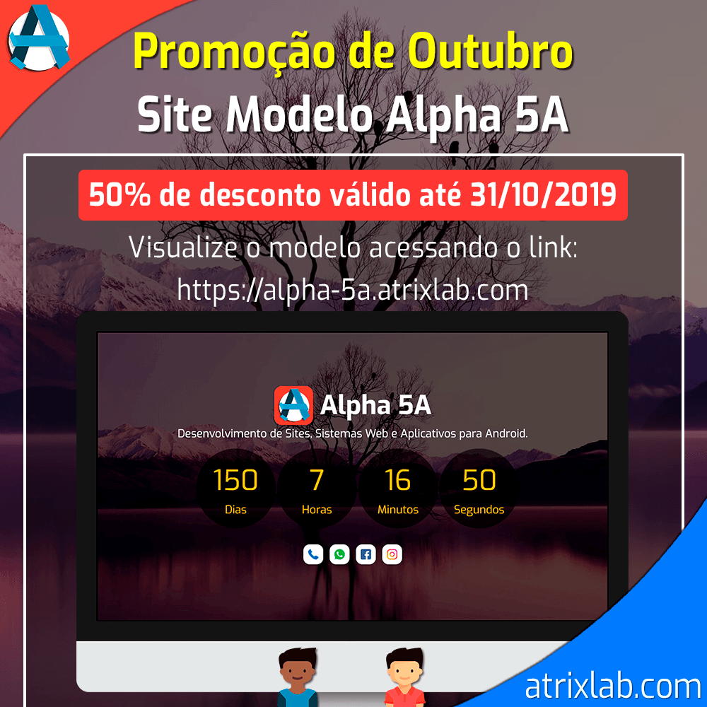 atrix_lab's tweet photo. Precisando de um site pessoal ou para sua empresa? Venha conferir mais uma de nossas promoções de outubro válida até 31/10/2019

WhatsApp: https://t.co/0S3eENNzz3

Visualize o modelo acessando o link: https://t.co/W3bkW2gJHN

#marketingdigital #criarsites #promocoes #websites https://t.co/jjybcovEHo