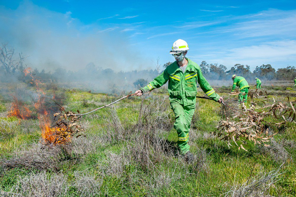 FFMVic's tweet photo. People in #Dingee #Tennyson #Milloo & #Mitiamo may see smoke tomorrow (10/10/19) as crews undertake the Dja Dja Wurrung – Tang Tang Swamp cultural burn. See details at https://t.co/NuOd4mnqHO #FFMVic #PlannedBurning https://t.co/HW77P4Y4us