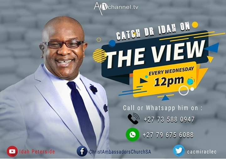 CacMiracleC's tweet photo. Bishop @IdahPeterside  is back on The View Show at 12 noon CAT time. Tune in for an insightful Program on issues of life and questions surrounding topics such as Ministry, Family, Marriage, Business, Kingdom Principles etc.

#TheViewShow
#TotalRecovery2019 https://t.co/rdQcQ4HAX1