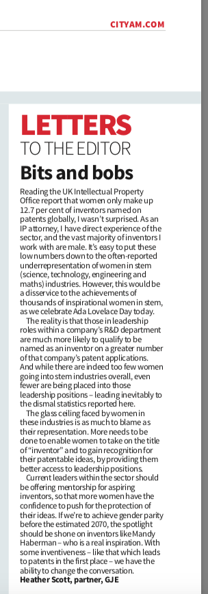 corporact's tweet photo. "If we’re to achieve gender parity before the estimated 2070, the spotlight should be shone on inventors like @MandyHaberman who is a real inspiration. .. we have the ability to change the conversation" #IP #inventor @HabermanBaby #WednesdayMotivation  @CityAM https://t.co/2BwfracXov