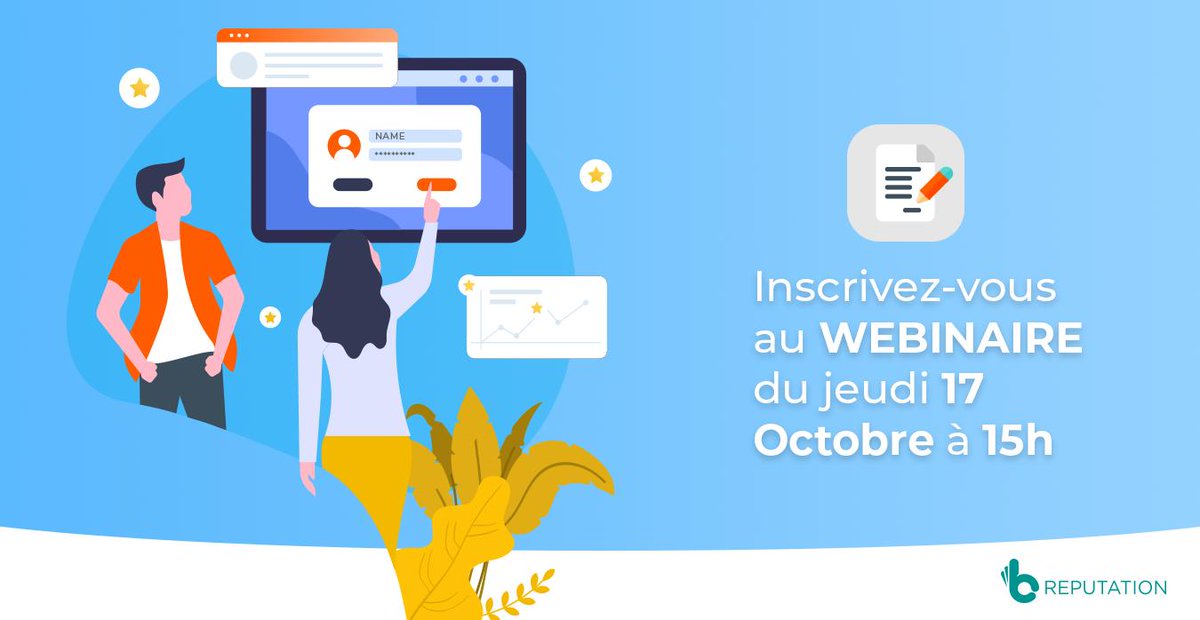 #Webinaire diminuez vos risques clients et fournisseurs en améliorant votre veille sur les entreprises. #Data #Entreprises #Achats

Participez à cette conférence en ligne, le 17 octobre à 15h00 en vous inscrivant sur : 

b-reputation.com/fr/blog/webina…