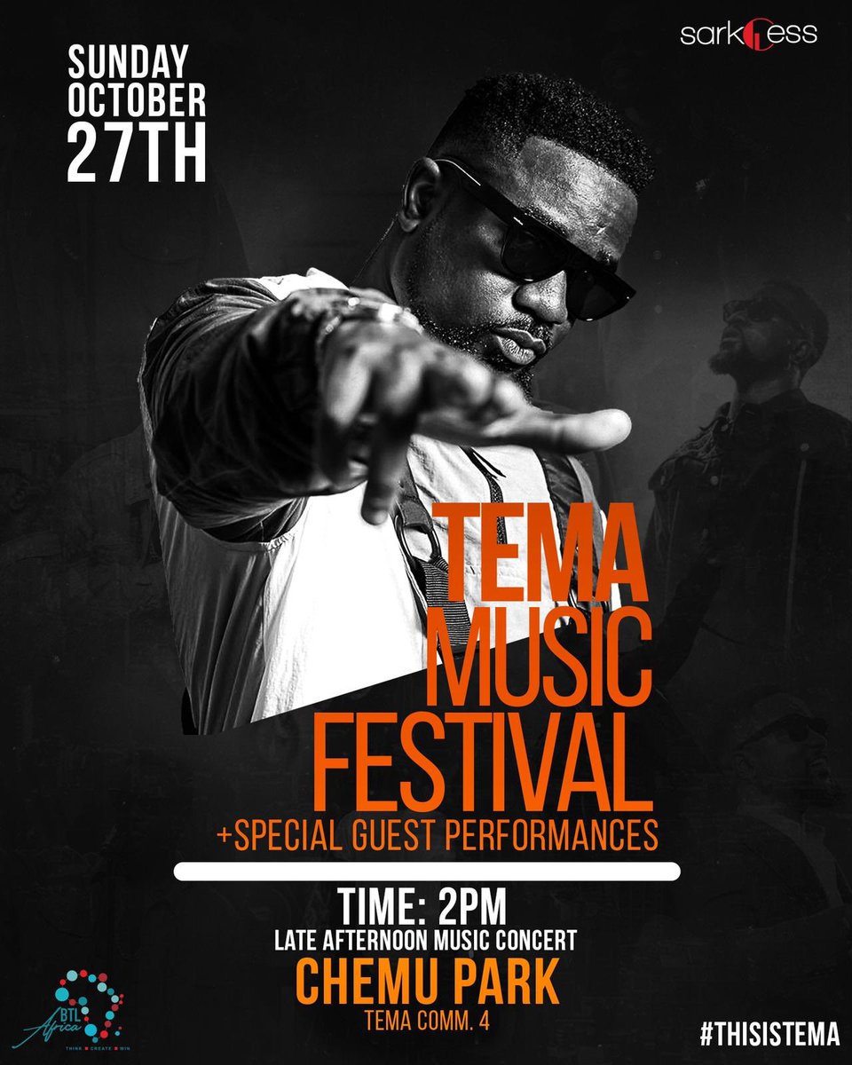 okt_ranking's tweet photo. #TemaFest by @sarkodie
Date:25-27th Oct,2019
25th Oct:Homecoming and Bonfire
26th Oct:
Sark Walk
Highest Ball
Health screening
27th Oct:The main event
Perfect time to book a STAND as a VENDOR. ๐Call 0249974424 /0205748040
Sponsored by @betway @betway_gh !!!
#ThisIsTema https://t.co/ps9xVfocB7