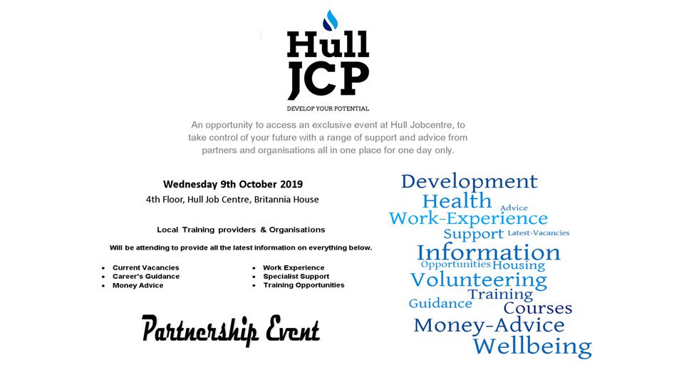 At the #PartnershipEvent at #Hull Jobcentre today from 10am to 2pm where <a href="/StandguideLtd/">Standguide Ltd</a> are here to talk about their latest training opportunities <a href="/refugeecouncil/">Refugee Council 🧡</a> are here to offer advice and support and <a href="/SwitchHull/">SwitchHull</a> are giving advice on housing and volunteering

Click on image