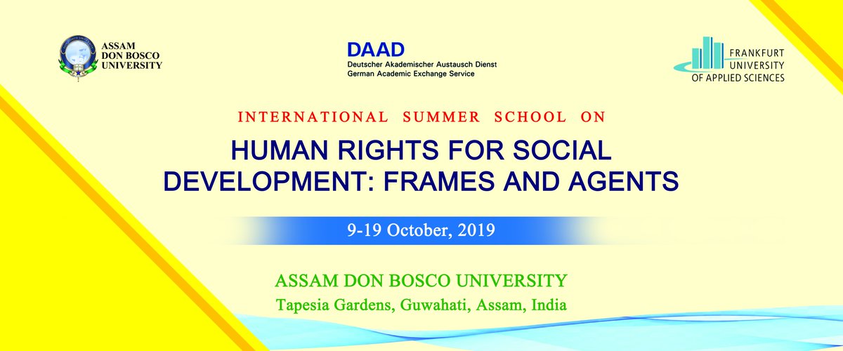 adbumedia's tweet photo. International Summer School on "Human Rights for Social Development: Frames and Agents 

#DonBoscoUniversity #DBUMassCommunication #DAAD #FrankfurtUniversityofAppliedSciences #DBUGlobal #NortheastIndia #HumanRightsViolations https://t.co/LYY7Sc1sxS