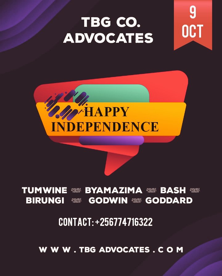 The only way to deal with an unfree world is to become so absolutely free that your very existence is an act of rebellion.

 Today we celebrate our existence. 

Happy independence day 

<a href="/IuiuLaw/">IUIU-KC Law Society</a> <a href="/iuiuac/">Islamic University In Uganda</a> <a href="/IUDU_/">IU Debate Union</a> <a href="/MootIslamic/">IUIU MOOT AUTHORITY</a> <a href="/nkumba_law/">Nkumba University Law Society</a> <a href="/LawCavendish/">Cavendish Law Society</a> <a href="/SocietyKiu/">KIU Law Society</a> <a href="/uculawsociety/">UCU Law Society</a>