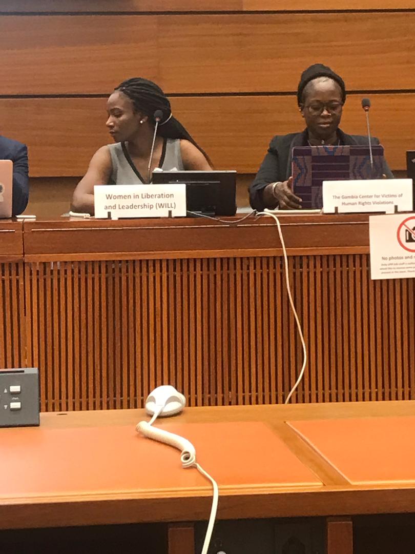 AzizBarrow's tweet photo. In its presentation at the UN the Victims’ Center recommended that Gambia creates a vetting mechanism for both sectors.
@VictimsofJammeh 
#UPR34 #PRESESSIONS #TRUSTAFRICA https://t.co/ZFuUfcbJ2a