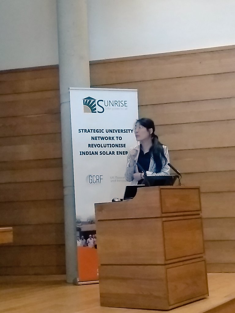 SUNRISEnet1's tweet image. Dr Guangling Zhao, a brand new addition to @info_specific, talking about life cycle assessment of energy systems: comparing mechanical, thermal, chemical, &amp;amp; electrical energy storage for things like efficiency and carbon emissions 

#SolarPowerForAll