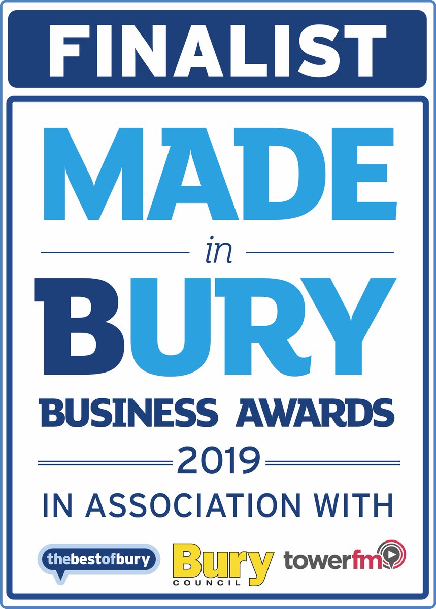buryblackpudco's tweet photo. We are delighted to have been shortlisted as #Finalists in the  Made in Bury Business Awards 2019. #MIBBA #Bury @madeinbury. https://t.co/TVpFxbAphA