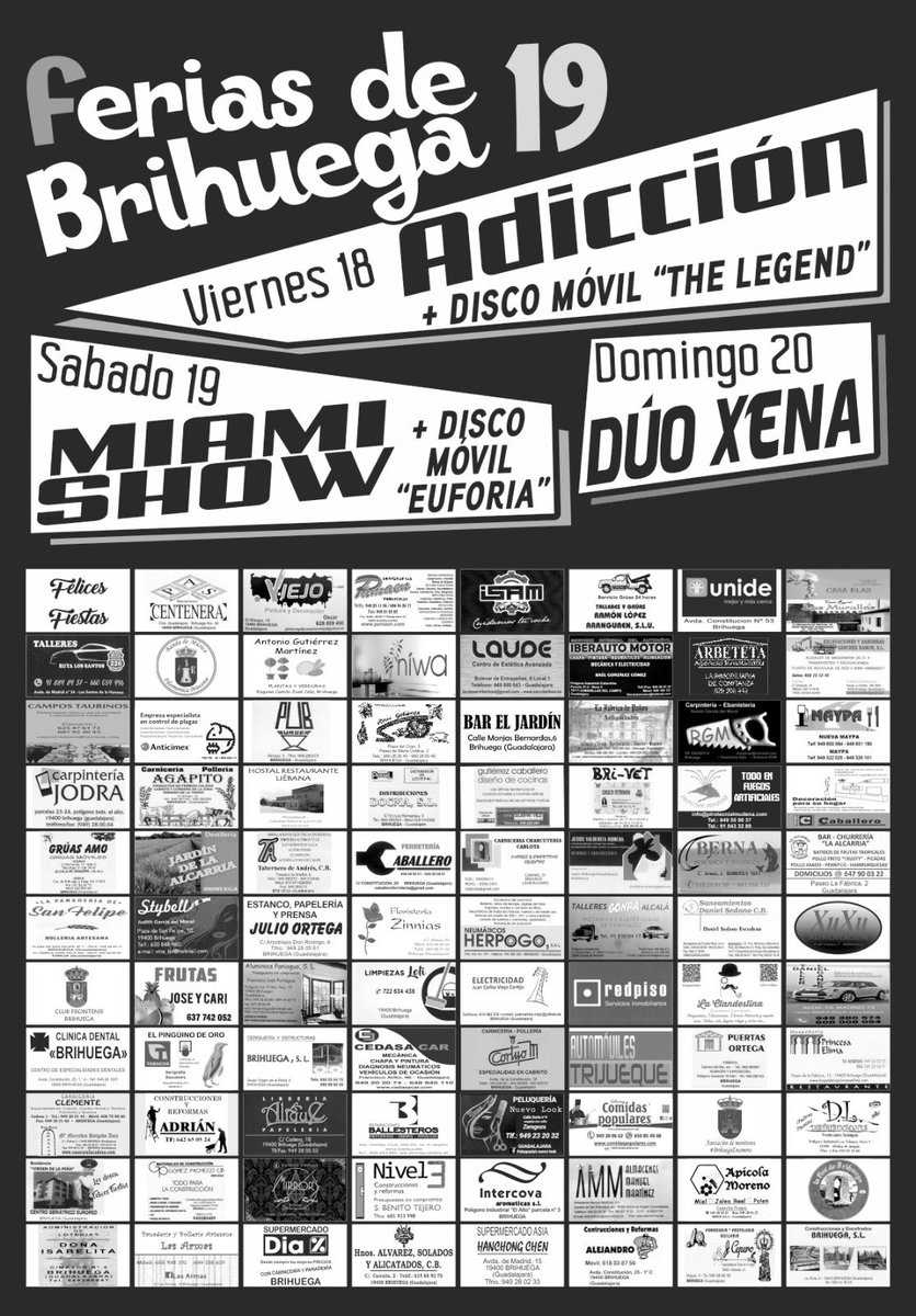 FeriasBrihuega's tweet photo. Por fin os presentamos los grupos que pondrán el ritmo a nuestras Ferias de Octubre.

¡Quedan 9 días para que empiece la magia! ⏳ https://t.co/Ake9Q7Uy4y