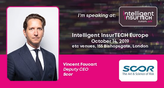 Excited to confirm Vincent Foucart, Deputy CEO of <a href="/SCOR_SE/">SCOR</a> as a speaker at Intelligent InsurTech Europe 2019! To secure one of the last few remaining passes, register here: intelligentinsurtecheurope.com #IITech19 #Insurance #Insurtech