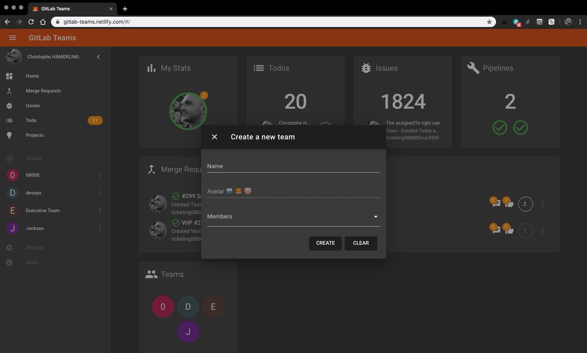 So many nice contributions to gitlab-teams for #hacktoberfest2019: White/Dark mode, Projects view, Merge Request ordering, UI fixes, <a href="/vuetifyjs/">Vuetify</a> v2, ... If you ❤️ <a href="/vuejs/">Vue</a> and <a href="/gitlab/">🦊 GitLab</a> you should have a look github.com/chamerling/git… 🍺